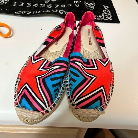 Nicholas Kirkwood Bright Satin Espadrilles Slip Ons Flats Size 38 US 7.5 - Picture 3 of 10